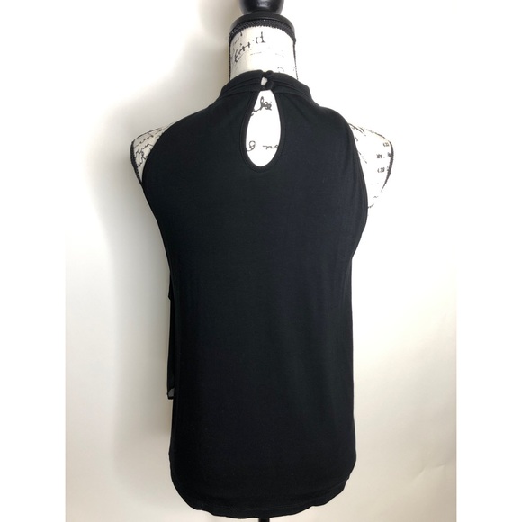 Cable and Gauge Sleeveless Mock Turtleneck Black - Picture 2 of 8